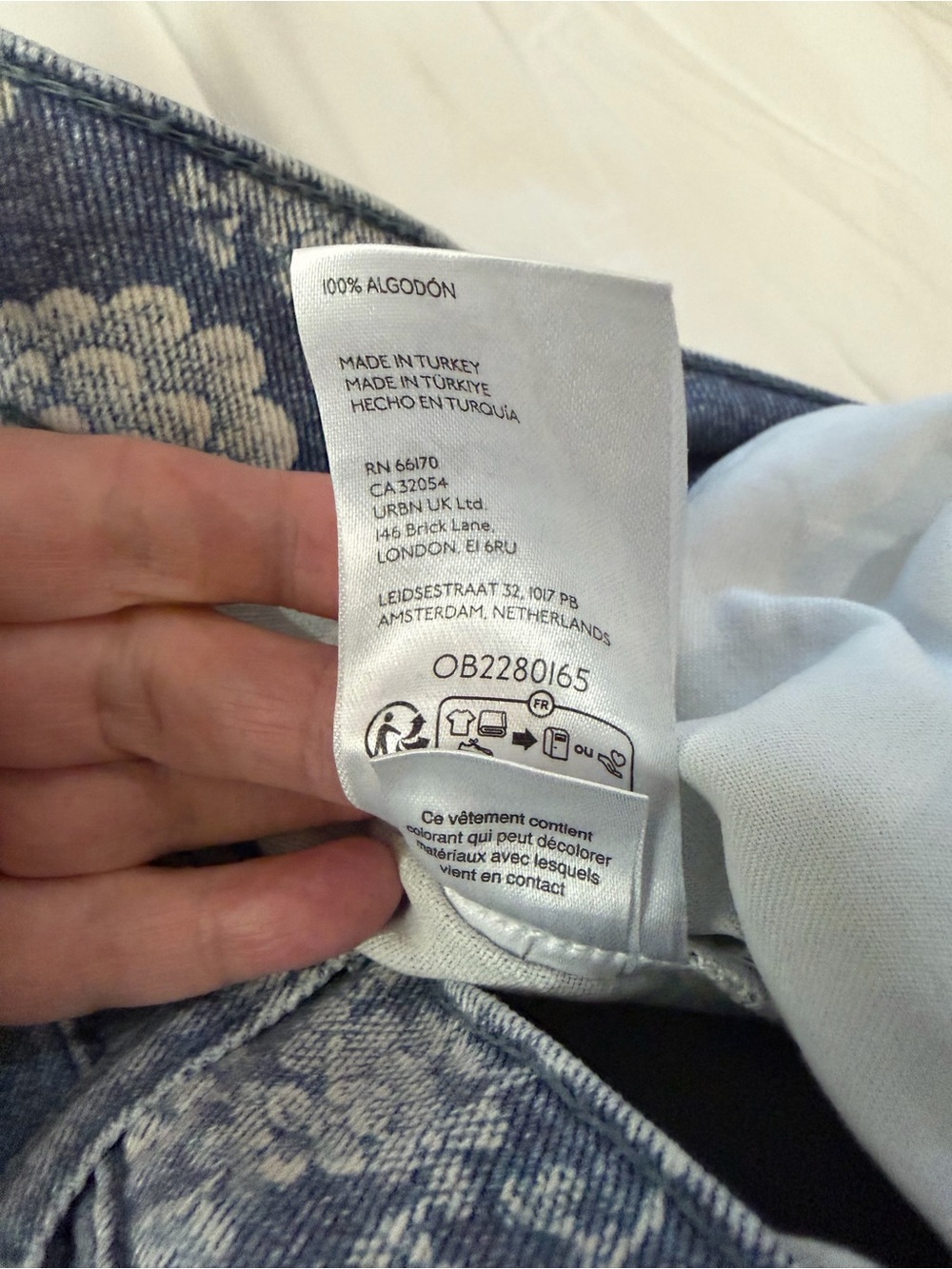 PILCRO The Leon Double Hem High-Rise Wide-Leg Cuffed Jeans Floral 30 - Picture 10 of 15